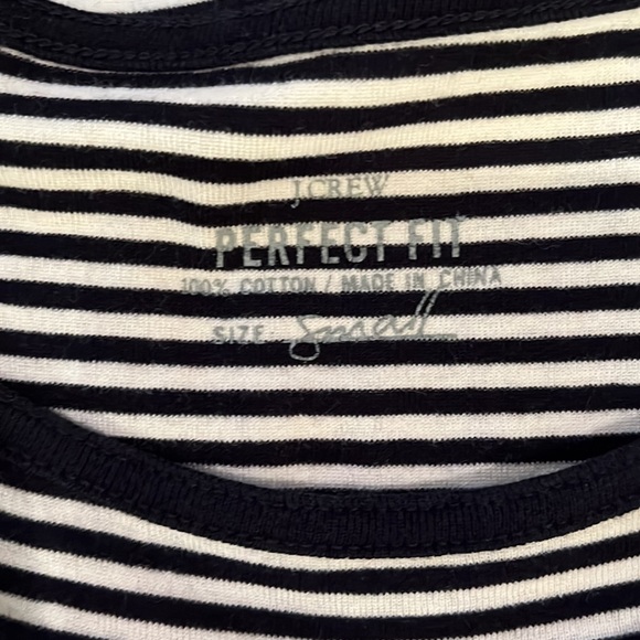 Navy and White striped 3/4 shirt - Picture 3 of 4
